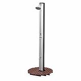 duchas solares para jardin Garantía 2 años Alice\'s Garden - Ducha Solar Exterior Gutta para Piscina, terraza y jardín, con válvula mezcladora y depósito de 35L (Color INOX)