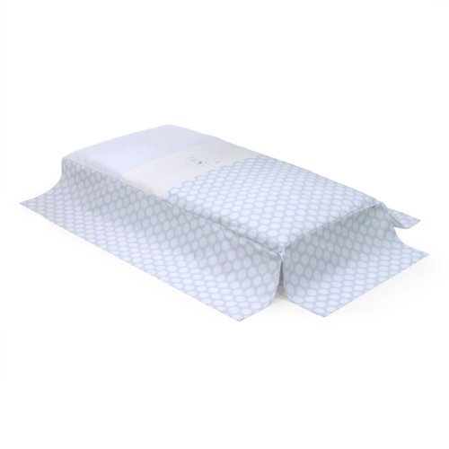 Cambrass 70 x 140 cm Cotbed Quilt/ Bedspread Collection Ter (Blue and White Spotted)