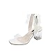Produktbild Sandalen Damen Sommer Omingkog Damen High Heel Dicke Sandalen Mode transparente offene Zehen Sandalen Fee weibliche Schuhe Peeptoe Hochhackige Schuhe(Beige,55)