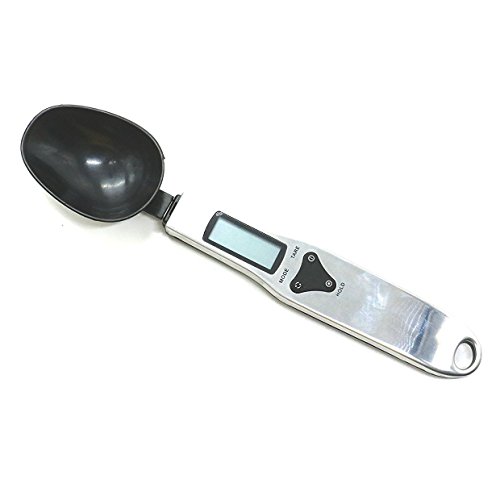 Gearmax® Elektronisch Digital Küche Löffel Gewicht Maßstab Kochlöffel Digital Spoon Scale Mit LCD Display Küche Gewicht 300g/0.1g (Silber, Schwarz Löffel) - 2