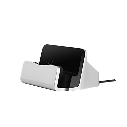 Romote Telefono Dock di Ricarica Stand Dock Station Dock Base di Ricarica Compatibile per iPhone X 8 7 6 Cavo USB del Caricatore di sincronizzazione di Base Culla - Sliver