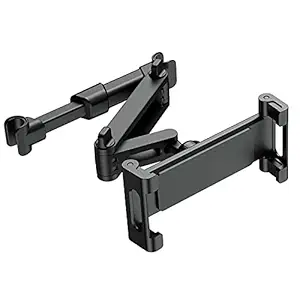 BROLAVIYA Stretchable with Bigger Bracket Back Seat Car Headrest for Both Mobile Tablet up to 4 to 13 inch for Universal Truck SUV Car Rear Pillow Stand.