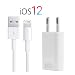 Produktbild OKCS Ladegerät kompatibel für iPhone - USB 8-Pin Ladekabel 2 Meter + Netzteil für iPhone XR, XS, XS Max, X, 8, 8 Plus, 7, 7 Plus, iPad 4, Pro, Mini, 2 - in der Farbe weiß