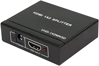 VRCT 1x2 Powered 1080P V1.4 Certified HDMI Splitter with Full Ultra HD 4K/2K and 3D Resolutions - 1 Source onto 2 Displays