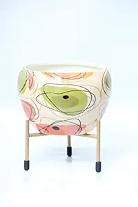 Homace International Table Top Pot with Stand (Multicolor, Ms-2717)