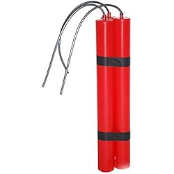 halloweenia - Barre Jouet Dynamite de Prisonnier Costume l'intrus Mafia SWAT, 24 cm, rouge