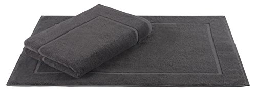 Betz Badvorleger Größe 50×70 cm 100% Baumwolle Badematte Badteppich Duschvorlage Premium Qualität 650 g/m² Farbe Anthrazit Grau - 2