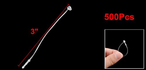 500 teilig White Snap Lock Pins Loop Preis Verschluss 7,6 cm 80 mm - 2