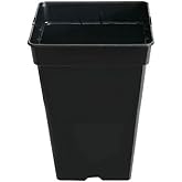 PACK DE 10 MACETAS CUADRADAS DE PL&Aacute;STICO NEGRA DE 11L - 23x23x27,5 CM