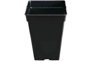 CULTIVOMIHUERTO PACK DE 5 MACETAS CUADRADAS DE PLÁSTICO NEGRA DE 20 L - 27x27x40 CM
