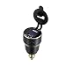 Produktbild FFGGO Autoladegerät Dual USB Ladegerät Aluminiumlegierung Shell Motorrad 12-24 V 4.2A Voltmeter für BMW Motorrad Ducati EU Steckdose