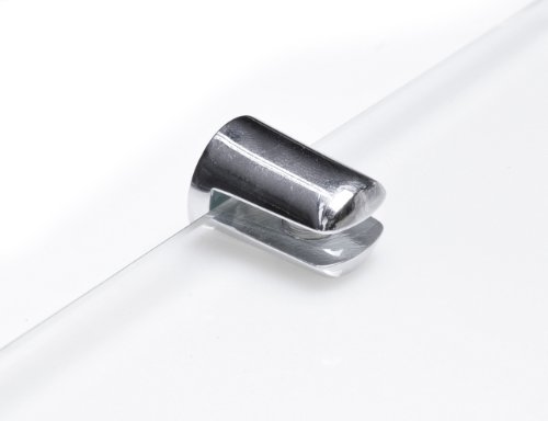 Eckregal, gehärtetes Glas, 150 mm, 6 mm stark, mit Halterungen in Chrom-Optik - 3