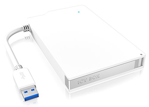 Icy Box IB-AC606-U3 Externes Gehäuse für 2,5 Zoll HDD & SSD, USB 3.0 Anschluss (UASP), werkzeuglos & integriertes USB-Kabel, weiß - 6