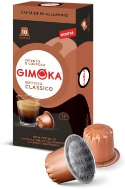 Gimoka - Compatibile Per Nespresso - Capsule Alluminio - 100 Capsule - Gusto CLASSICO - Intensità 12 - Made In Italy