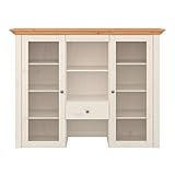 in Dänemark produziert Steens Monaco Sideboard Buffetaufsatz, 145 x 112 x 42 cm (B/H/T), Kiefer massiv, weiß provence