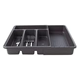  Ausziehbarer Besteckkasten, 4-5 Fächer, 27 bis 42cm B, 38cm T x 6cm H