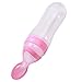Hengsong Infant Silicone Feeding Bottle Squeeze Spoon Food Supplement Rice Cereal Bottle (Pink)