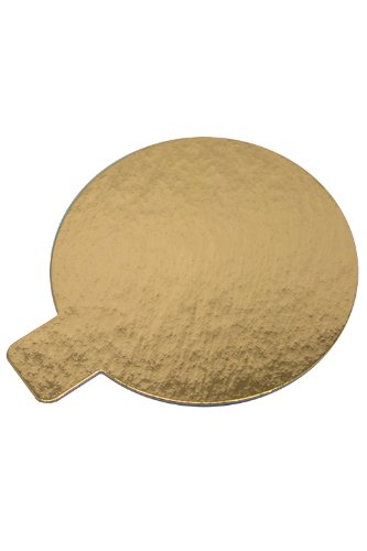 24 Goldkartons, Törtchenunterleger, goldene Untersetzer für Törtchen, 8 cm Ø, mit „Anfasser“, Demarle - 2