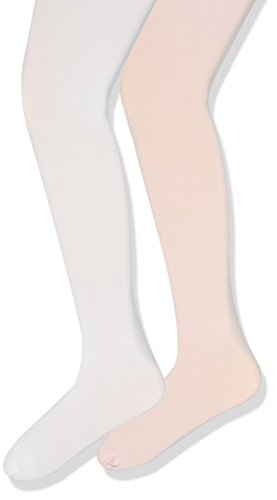 Magic Kids Hana, Paquete con 2 Medias para Bebés, Blanco/Rosa (Weiss 100/Rosa), 128 (Talla del Fabricante: 128-146)