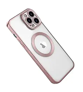A3sprime Back Cover for iPhone 13 Pro Max [Shockproof and Drop Protective Soft Transparent Case with 9H Hardness Back Camera Lens Protector ] Colour - Pink