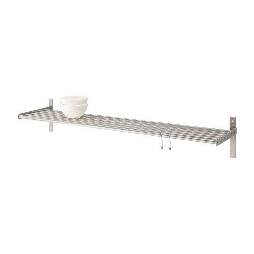 IKEA 6er-Wandregal GRUNDTAL 80cm, Edelstahl