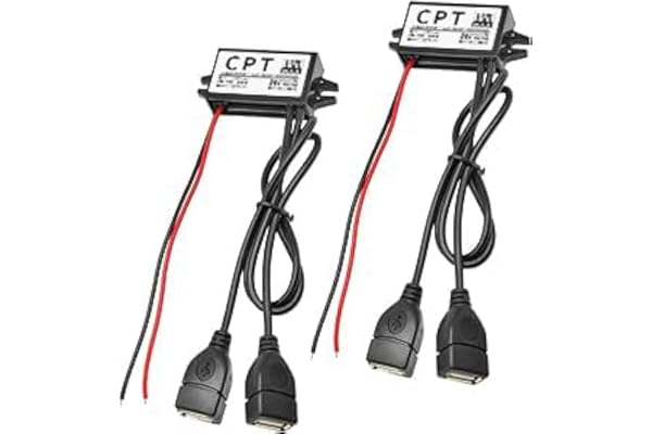 Heemol 2-Pack DC 12V to 5V USB-Adapter 3A 15W Buck Konverteringsmodul för Bil (Dubbel USB)