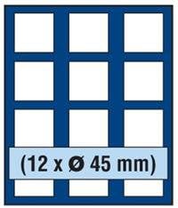 Safe 6345 SP Blue Coin Case / Nova Tray Compact for 12 Coins in square spaces up to 45 mm = 1.78" diameter