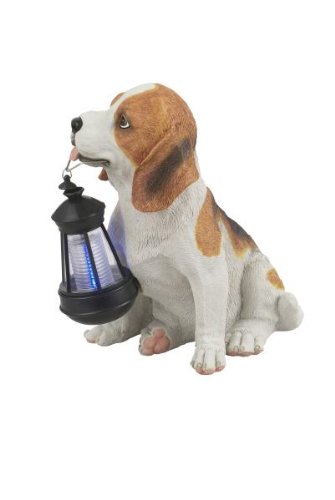 Globo Solar Außenleuchte Kunststoff Hund schwarz-weiß1 x LED weiß, 22 x 17 cm, H: 25.5 cm, 33371