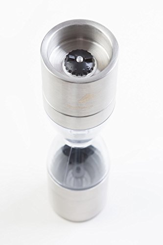 Pfefferprofi 2-in-1 Pfeffermühle und Salzmühle mit einstellbarem Keramikmahlwerk, Edelstahlkorpus, Modell PAULE - 5