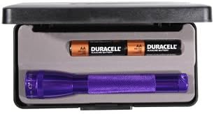 Maglite 2AA Torch In Retro Hot Purple. Gift Boxed. 2AA Flashlight with 2 x AA Duracell Batteries