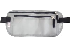 LEXICANMHS Podróżna saszetka biodrowa zabezpieczona przed kradzieżą, pasek na pieniądze dla kobiet i mężczyzn, płaska saszetka biodrowa pod ubraniem, płaska torba na pasek, mała z ochroną RFID, pasuje