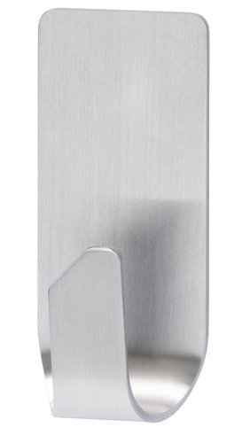 tesa Powerstrips Haken wasserfest / Selbstklebende Halterung aus rostfreiem Edelstahl für Dusche, Bad und Küche, max. 2 kg (2er Pack) - 2