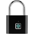 KELUMIE Smart Lock Fingerprint Biometric Padlock | Keyless & Password-Free Access | Stores 10 Fingerprints | Waterproof Metal Padlock| Rechargeable with Battery Indicator for Home, Office