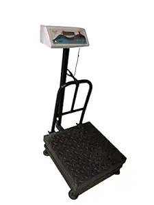 AVIARY 50 kg Capacity, Digital Commercial Platform Weighing Machine Pan Size 14 x 14 inches, White,M.S Checker Plate