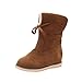 Produktbild VJGOAL Damen Stiefel, Damen Mädchen Low Wedge Biker Ankle Trim Flache Knöchel Martin Stiefel Herbst Winter Samt Schnee warme Schuhe (Braun, 35 EU)