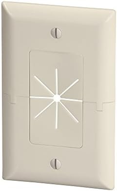 DATA COMM Electronics 45-0017-LA Split Style TV Plate with Flexible AV/HDMI Cable Pass-Through - Lite Almond