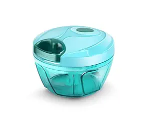 Kitchenwell Plastic 450 ml Compact Vegetable Chopper with 3 Blades, Green