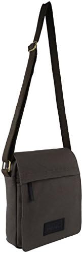 Taranis Canvas Leather North South Cross Body Bag Travel iPad
