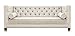 Produktbild Beige Creme Elegante 3-Sitzer Nieten Samt Sofa Chesterfield