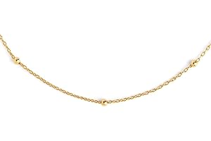 SINGULARU - Collar Dots. Colgante en Plata de Ley 925 con mini Bolitas a lo largo de la Cadena. Talla Unica. Baño de Oro de 18 Kt o Rodio. Joyas para Mujer