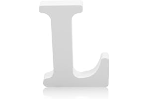 GLADFRESIT 1 Pcs Decorative Wood Letters for Crafts, Standing Alphabet Letters for Children Baby Name Wedding Birthday Party Home Wall Decoration 4"