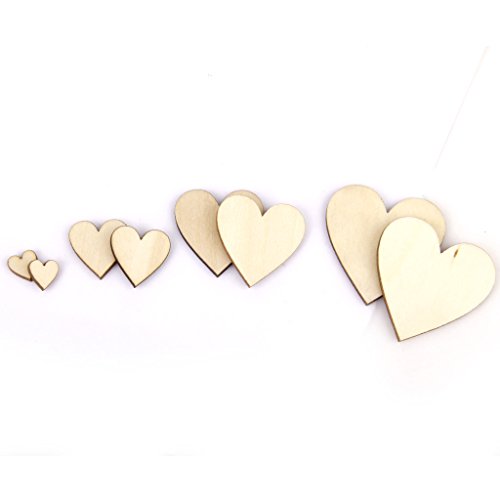 Basswood Leer Pfirsich Herz Schmuck für DIY Kunsthandwerk 40mm 50 Stück - 4