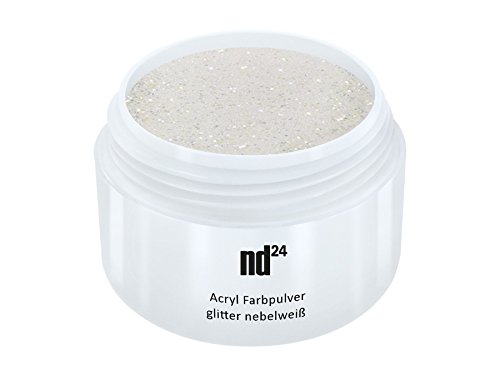 Acryl Farbpulver glitter nebelweiß - nd24 BESTSELLER - Feinstes FARB Acryl-Puder Acryl-Pulver Acryl-Powder - STUDIO QUALITÄT