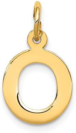 14k Yellow Gold Small Block Letter O Initial Monogram Name Charm Necklace Pendant Fine Jewellery For Women Gifts For Her