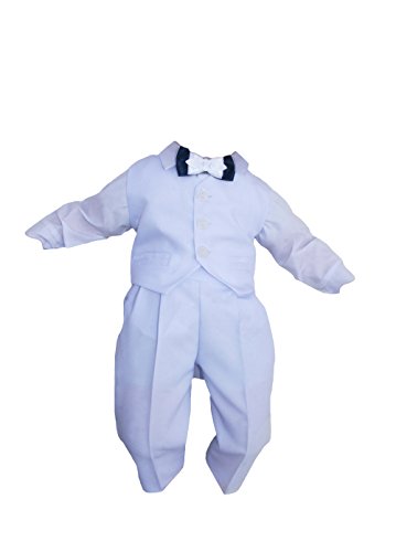 Taufanzug Baby Junge Kinder Kind Taufe Anzug Hochzeit Anzüge Festanzug, 4tlg , Weiß Größe 68