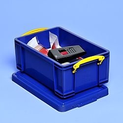 9 Liter Really Useful Box blickdicht blau