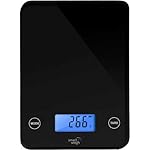 Smart Weigh Digital Glass Top Kitchen and Food Scale, 5- Unit Modes, Liquid Measurement Technology, Professional Design, Black