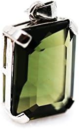 Sterling Silver Green Stone - Mountain Crystal Pendant