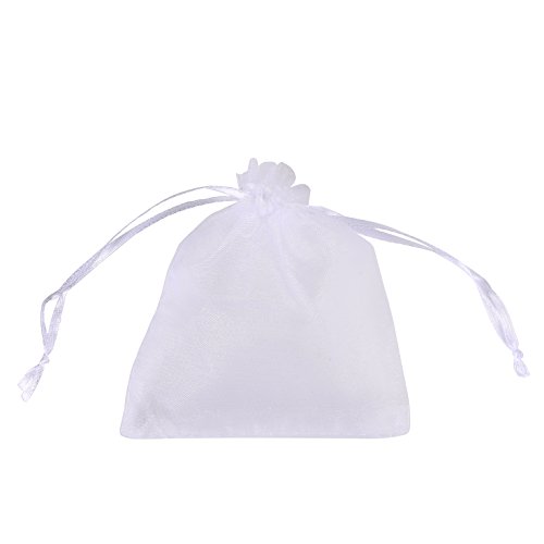50 Stück Organza Geschenktüten weiß Hochzeit Party Favor Taschen Schmuck Beutel Wrap - 3