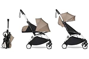Babyzen YOYO² poussette ensemble complet 0+ et 6+ taupe cadre blanc